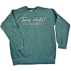 Comfort Colors Texas A&M University Mens Size Medium Green Crewneck Sweatshirt